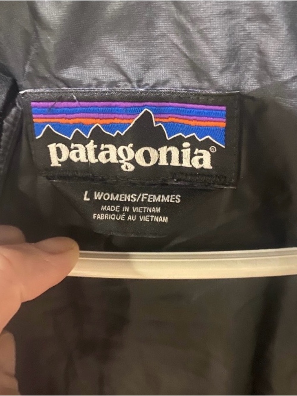 Patagonia Black Jacket with Blue and Purple Logo - Picture 3 of 3